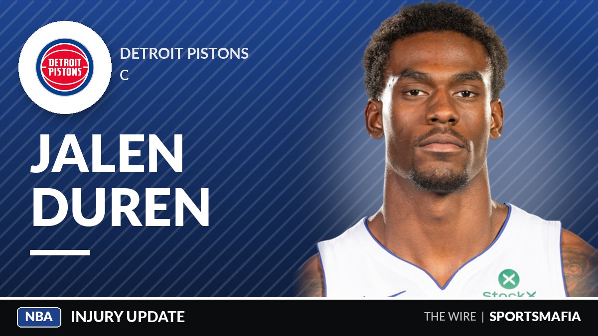 Pistons' Duren sidelined at least two weeks with hamstring strain